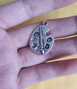 50 Pcs/Lot Artist's Palette Charm Pendant for Bracelet & Necklace