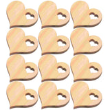 50 Pcs Love Wood Chips Crafts DIY Unfinished Wooden Heart Supplies