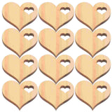 50 Pcs Love Wood Chips Crafts DIY Unfinished Wooden Heart Supplies