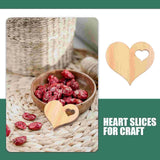 50 Pcs Love Wood Chips Heart Slices Crafts DIY Home Decor Unfinished Wooden