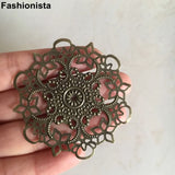 50 Pcs Metal Filigree Flowers Gold/Steel/Bronze Ornament