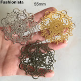 50 Pcs Metal Filigree Flowers Gold/Steel/Bronze Ornament