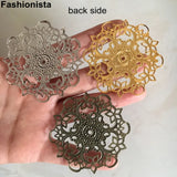 50 Pcs Metal Filigree Flowers Gold/Steel/Bronze Ornament