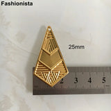 50 Pcs Silver Filigree Rhombus Charms 25x43mm for Earrings DIY