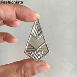 50 Pcs Silver Filigree Rhombus Charms 25x43mm for Earrings DIY