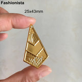 50 Pcs Silver Filigree Rhombus Charms 25x43mm for Earrings DIY