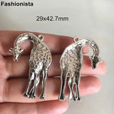 50 Pcs Metal Giraffe Charms 29*42.7mm Zinc Alloy Pendant Antique Animal DIY