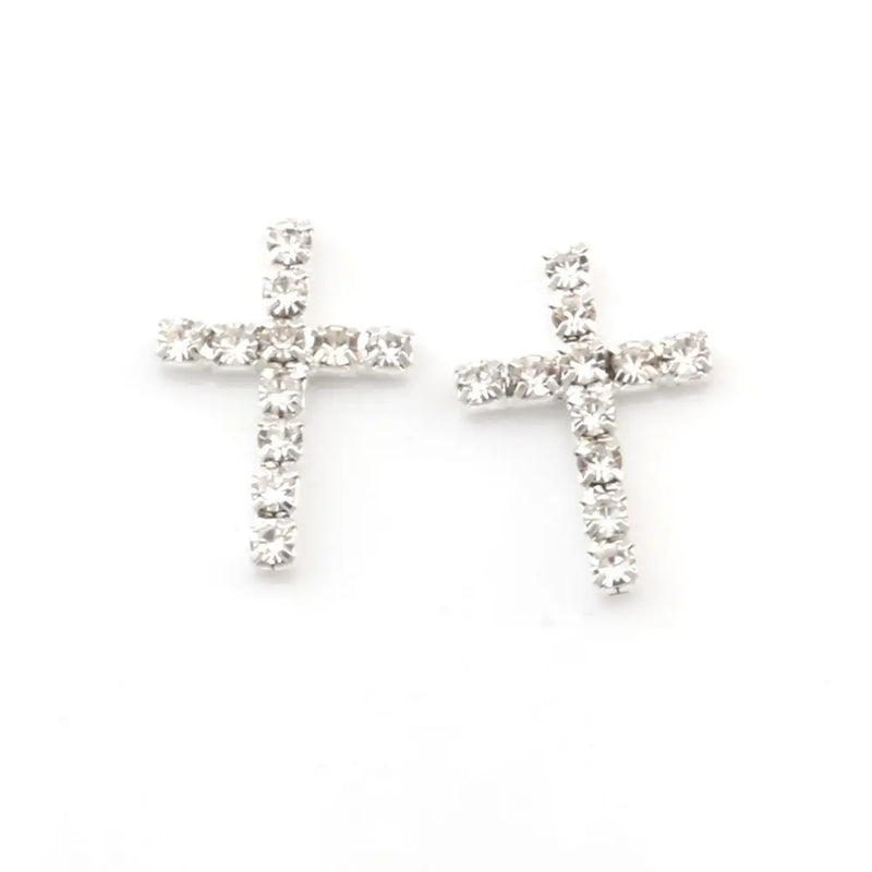 50 Pcs Cross Rhinestone Pendants DIY Accessories