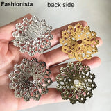 50 Pcs Metal Stamping Filigree Flowers 45mm DIY Jewelry Findings
