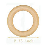 50 Pcs 70mm Wood Rings Unfinished Macrame Wooden Ring DIY Craft Pendant