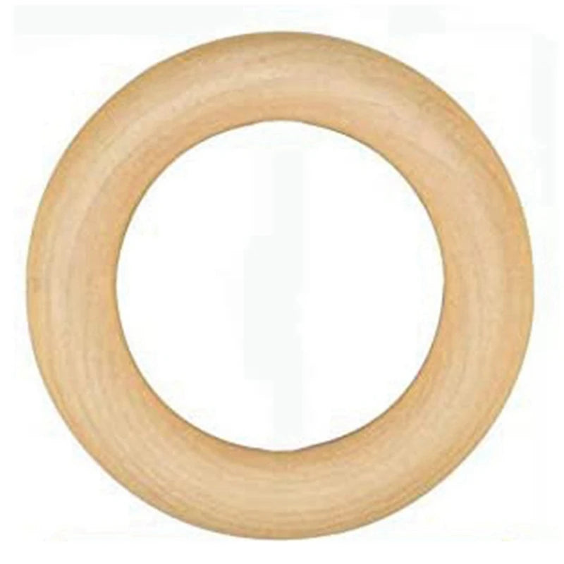 50 Pcs 70mm Wood Rings Unfinished Macrame Wooden Ring DIY Craft Pendant