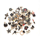 50 Pcs Drip Oil Alloy Pendant Necklace Earrings DIY Jewelry Accessories