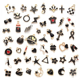 50 Pcs Drip Oil Alloy Pendant Necklace Earrings DIY Jewelry Accessories
