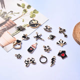 50 Pcs Drip Oil Alloy Pendant Necklace Earrings DIY Jewelry Accessories