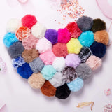 50 Pcs Pom Pom Fluffy Keyrings Plush Charm Keyring Colorful Faux Fur