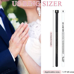 50 Pcs Ring Sizer Measuring Set 1-17 US Rings Size Plastic Finger Sizing Gauge