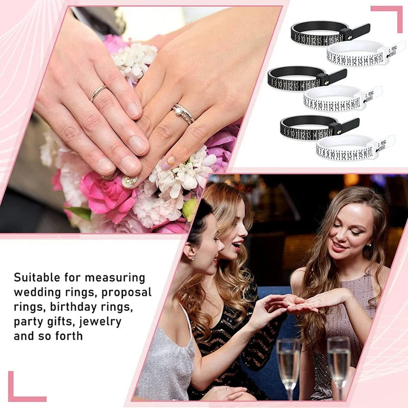 50 Pcs Ring Sizer Set 1-17 US Rings Size Plastic Finger Gauge For Women Men