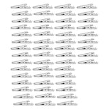 50 Pcs Silver Tone Metal Clip Wire Binder Clips for Paper Document Office Supply