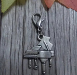 50 Pcs Tibetan Silver Charm Lobster Clasp Piano Pendants DIY Jewelry D528