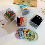 50 Pcs Womens Elastic Hair Ties Seamless Ponytail Holders Soft Stretchy