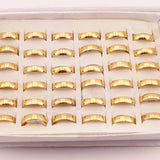 50 Pcs/lot Golden Stainless Steel Rings Wedding Lover Ring