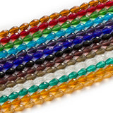 50 Pcs Crystal Quartz Faceted Teardrop Glass Spacer Beads for Jewelry Making