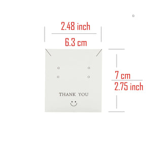 50-Piece Smile Thank You Stud Drop Earring Necklace Cards Display Holder