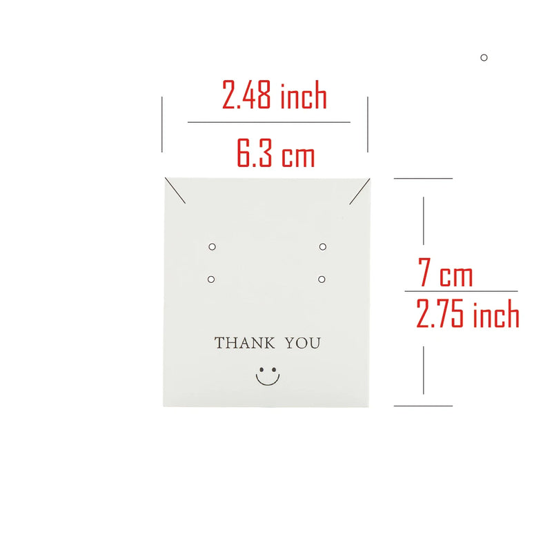 50-Piece Smile Thank You Stud Drop Earring Necklace Cards Display Holder