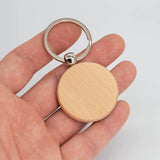 50 Piece Round Wood Keychain Blanks