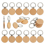 50 Piece Round Wood Keychain Blanks