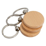 50 Piece Round Wood Keychain Blanks