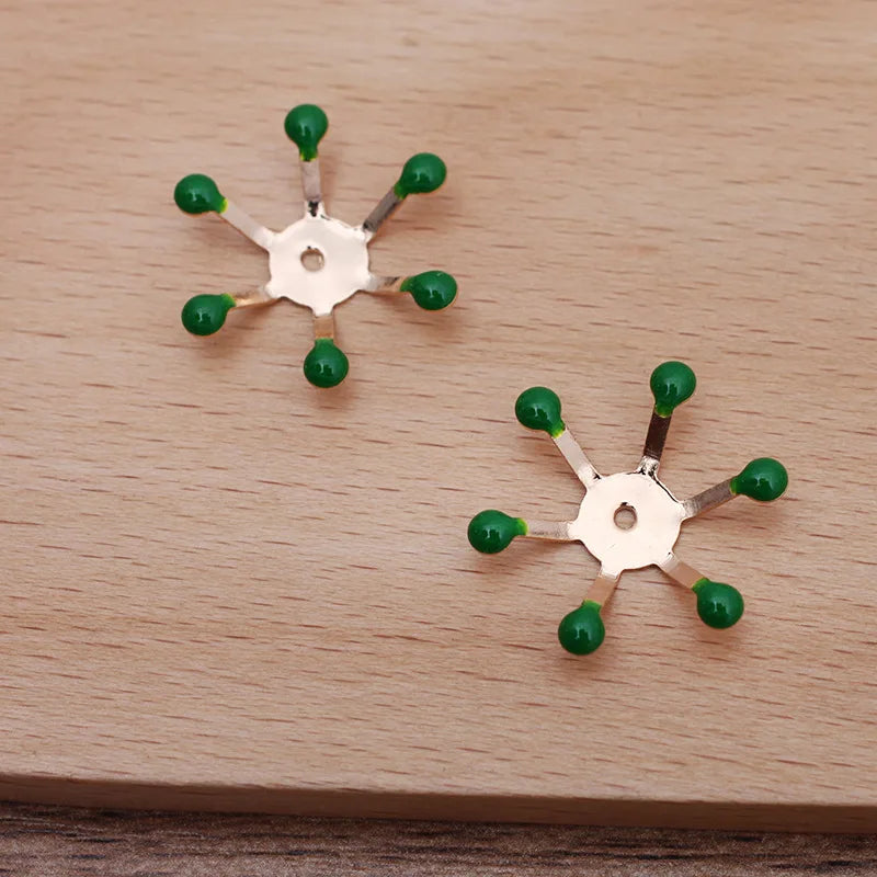 50 Pcs 21mm Metal Flower Bead Cap Bridal Hair Accessories DIY Jewelry Findings