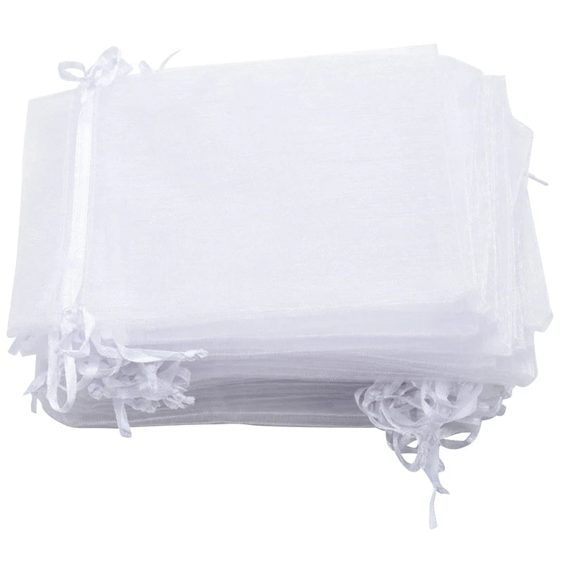 50 Organza Gift Bags 4x6 Drawstring Jewelry Pouches Wedding Favor Bags