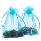 50 Pcs 4x6 in Organza Gift Bags Drawstring Jewelry Pouch Wedding Favor Aqua Blue