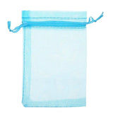 50 Pcs 4x6 in Organza Gift Bags Drawstring Jewelry Pouch Wedding Favor Aqua Blue