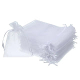 50 White Organza Gift Bags 4x6 Drawstring Pouches Wedding Party Fav