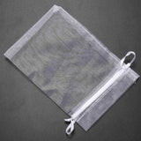 50 White Organza Gift Bags 4x6 Drawstring Jewelry Pouches Wedding Party Favors