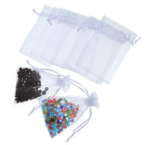 50 White Organza Gift Bags 4x6 Drawstring Pouches Wedding Party Fav