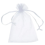 50 White Organza Gift Bags 4x6 Drawstring Pouches Wedding Party Fav