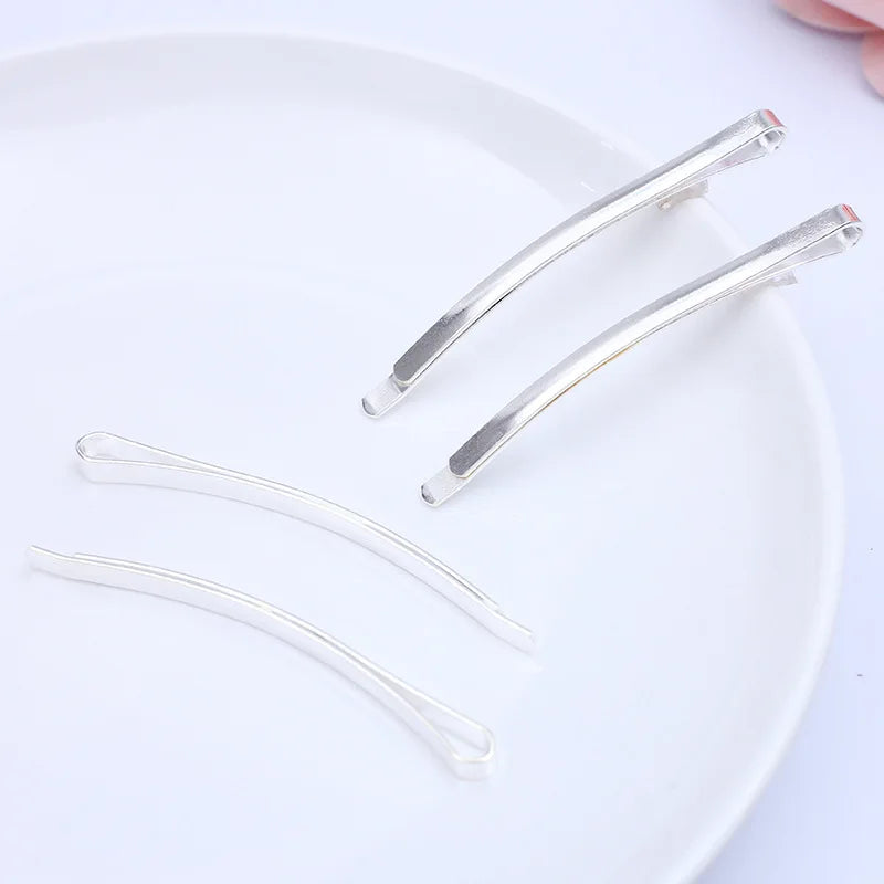 50 Pcs 60*3.5mm Metal Hair Clip Hairpin Curved Barrette DIY Hair Accessories