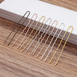 50pcs 75mm Wave U-shape Hair Forks Copper Hair Sticks Bun Hair Clip DIY Jewelry