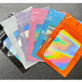 50 Colorful Mylar Self Sealing Foil Bags with Clear Window