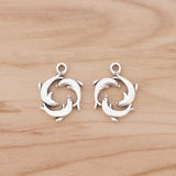 50pcs Dolphins Charms Pendants Antique Silver Beads for Jewelry Making 20x16mm
