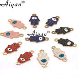 50 Elephant Palm Eyes Double Hole Linker Hand DIY Bracelets Necklaces