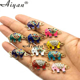 50 Elephant Palm Eyes Double Hole Linker Hand DIY Bracelets Necklaces