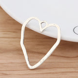 50 Hollow Love Heart Tibetan Silver Charms for DIY Jewelry Making 35x30mm