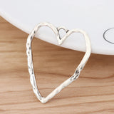 50 Hollow Love Heart Tibetan Silver Charms for DIY Jewelry Making 35x30mm