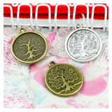 50Pcs 15MM Base Antique Tree Tray Pendant Diy Jewelry Accessories