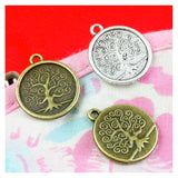 50Pcs 15MM Base Antique Tree Tray Pendant Diy Jewelry Accessories