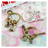 50pcs 25*12MM Key String Pendant Antique Charms for Diy Necklace